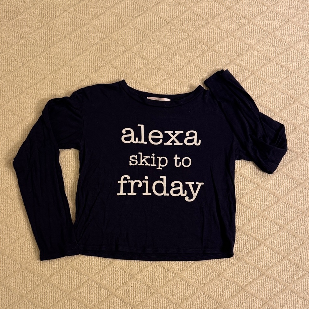 Moa Moa girls Navy blue Long Sleeve Graphic Tee